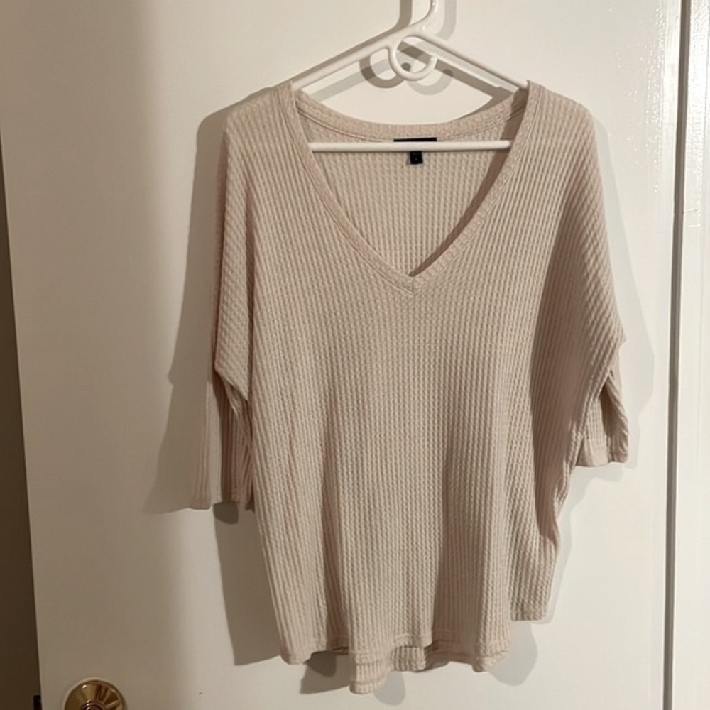Express 3/4 Sleeve Waffle Knit Top